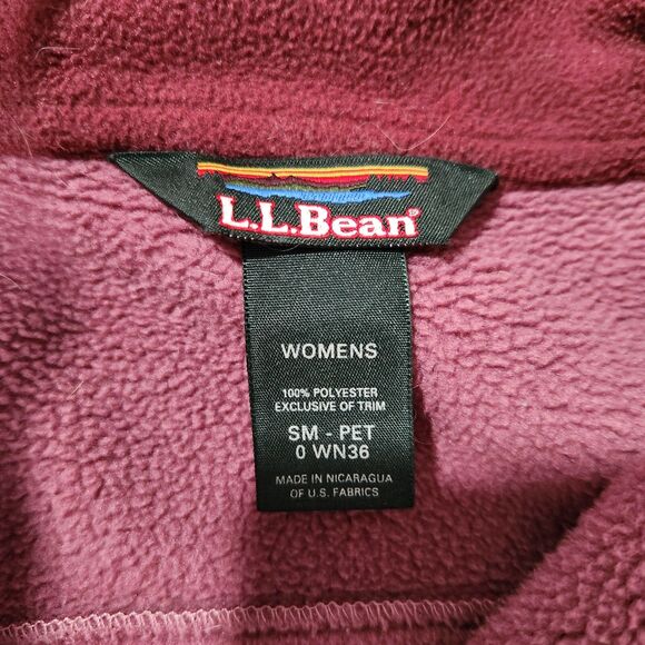L.L. Bean Fleece Full Zip Up Anorak Jacket Mauve Womens SZ Small Winter Gorpcore - Picture 7 of 7